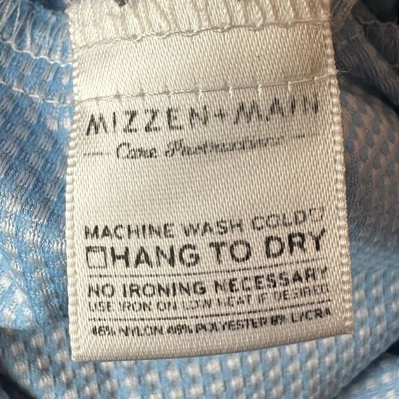 Mizzen+Main Long Sleeve Blue / White Plaid Medium Trim Fit - Picture 5 of 9